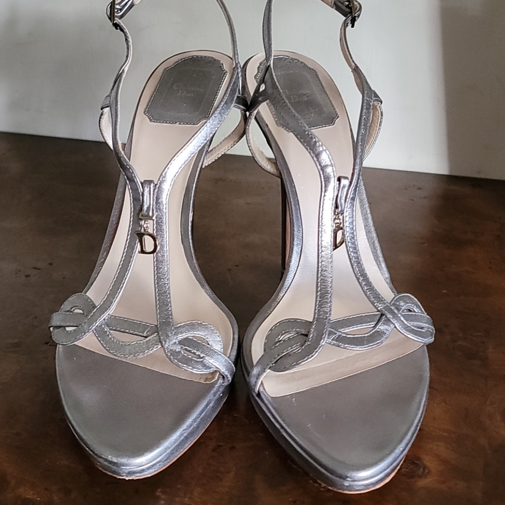 Christian Dior Silver Strappy Heels - Picture 12 of 13